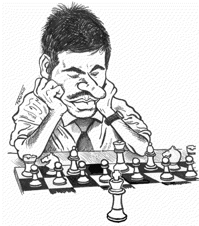 Karikatur Turnierleiter Markus Busche