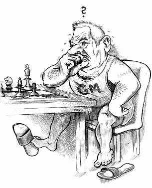 Schach-Karikatur: Keine Angst vor Großmeistern